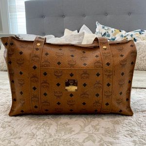 Authentic MCM tan PVC Shoulder bag/purse